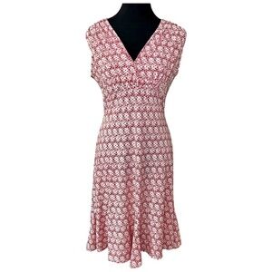 Old Navy Floral Dress, Red, White, V-Neck, Size Small, Stretchy Comfortable Flow